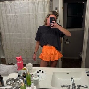 Neon orange Get your flirt on shorts